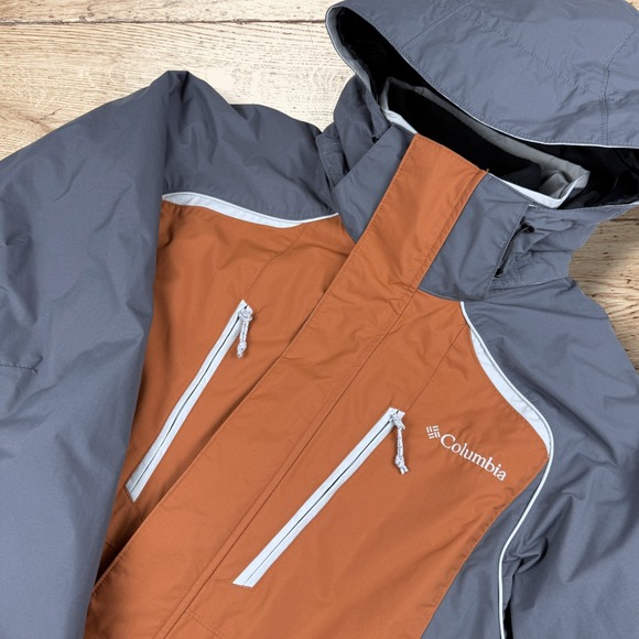 COLUMBIA Interchange 3 in 1 Mens Insulated Coat Jacket Burnt Orange Gray Size M - Picture 4 of 15